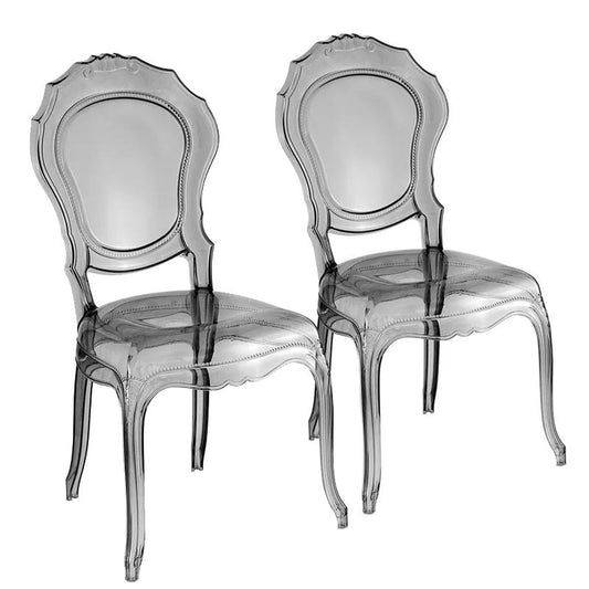 Careg - set 2 pezzi- sedie LUX serie Regis in policarbonato fumè made in Italy